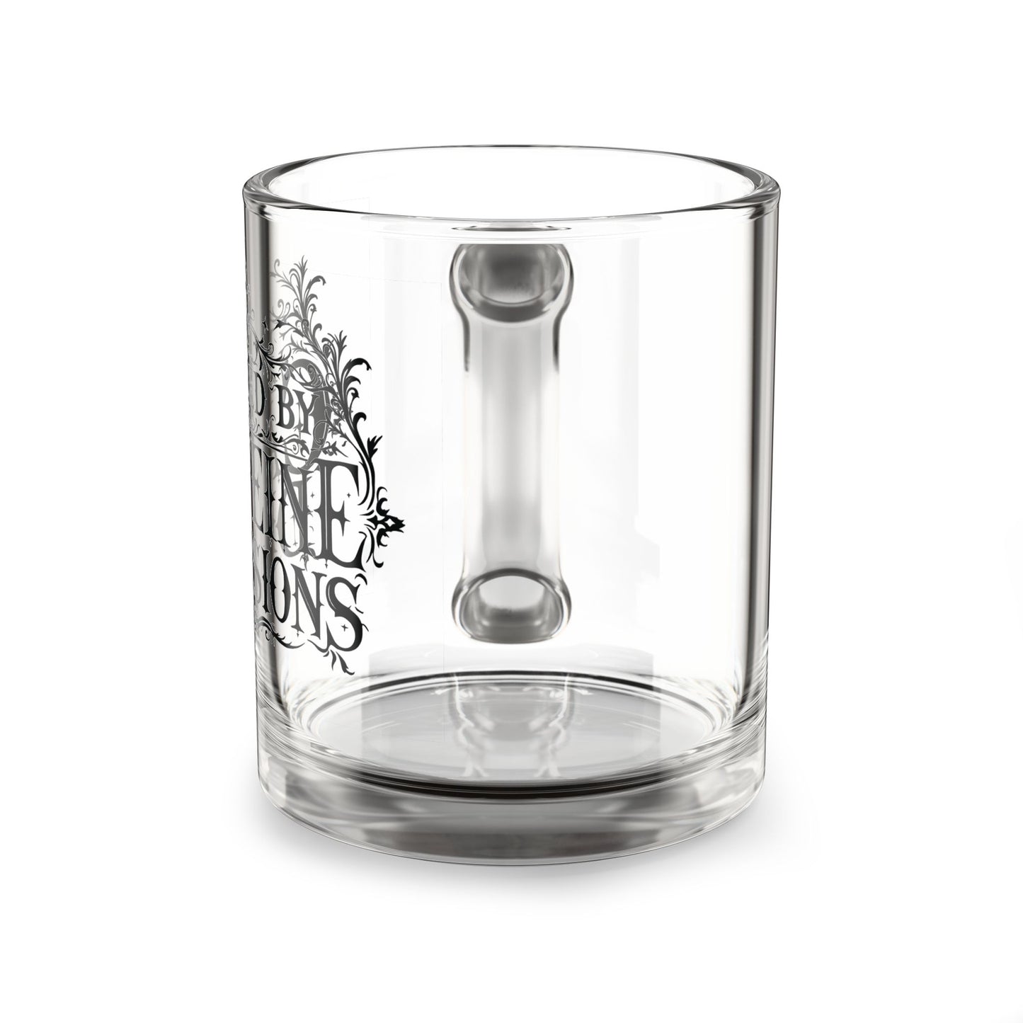 Fueled by Caffeine Delusions Glass Mug - 10oz Coffee Cup for Coffee Lovers