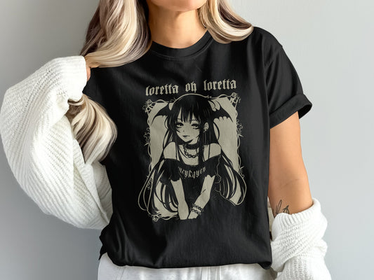 Loretta Oh Loretta Unique Black Graphic Tee product type